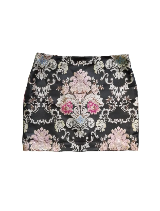 George Floral Jacquard Womens Mini Skirt leather skirt modern