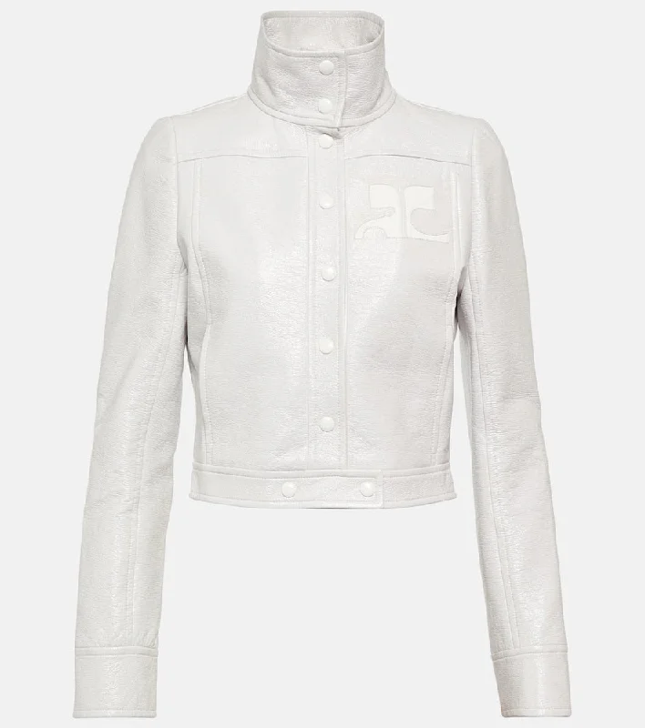 Courr√É¬®ges Iconic logo vinyl jacket Herringbone Jacket Checkered Jacket Solid Jacket