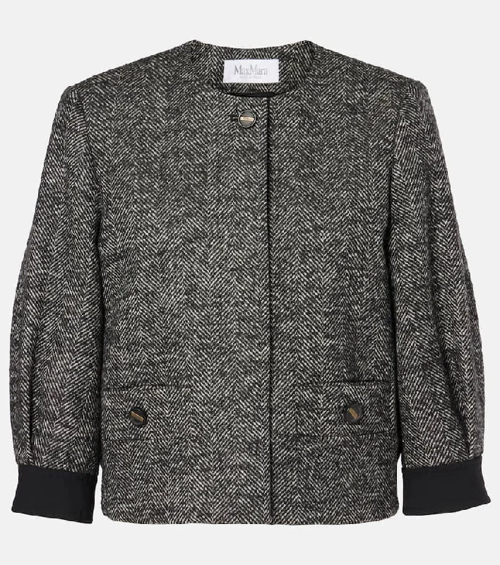 Max Mara Gattini chevron boucl√É¬© jacket Striped Jacket Polka Dot Jacket Floral Jacket