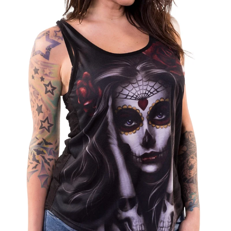 Skull Arm Tattoo Razor Back Tank Top pastel tank top