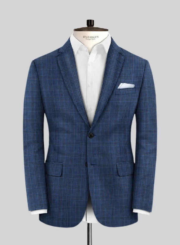Reda Tory Blue Checks Wool Jacket Elasticated Jacket Padded Jacket Insulated Jacket