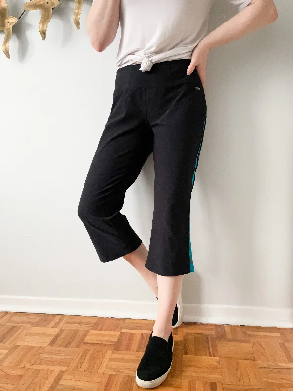 Fila Navy Blue Cropped Workout Pants - Large Formal Linen Trousers