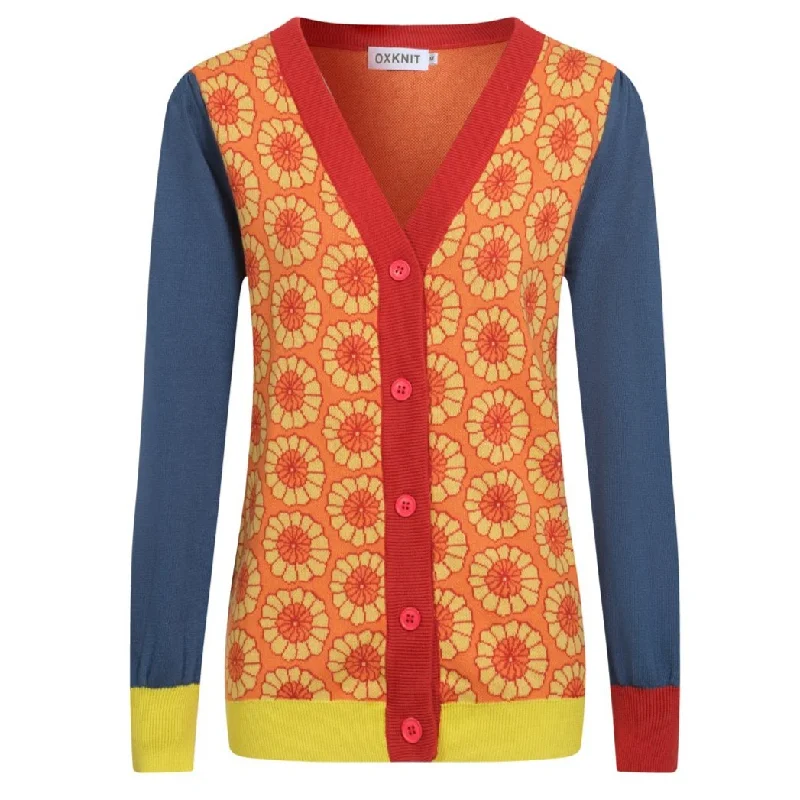 Women's vintage art color Mosaic jacquard cardigan Asymmetrical,ymmetric Pencil Cardigan Women's vintage art color Mosaic jacquard cardigan Asymmetrical,ymmetric Pencil Cardigan