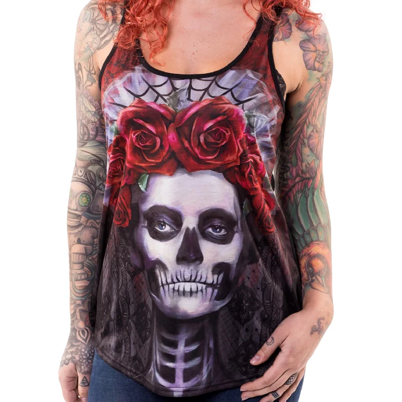 Dark Widow Razor Back Tank Top coral tank top