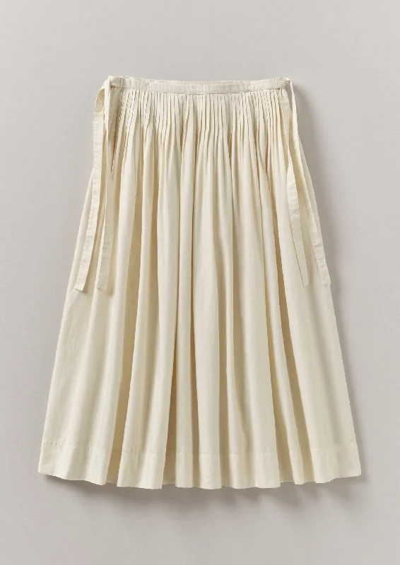 Pleated Cotton Linen Skirt | Ecru boho skirt vibe