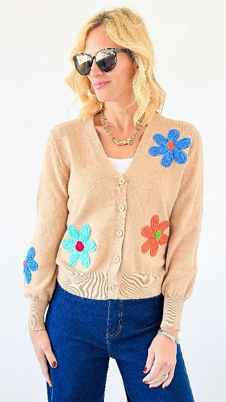 Bloom & Cozy Cardigan Print Jacquard Patchwork