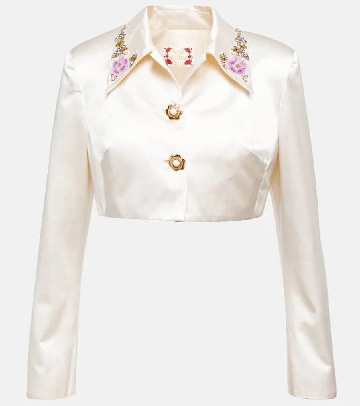 Miss Sohee Bridal embellished silk jacket and top set Insulated Jacket Fitted Jacket Loose Jacket