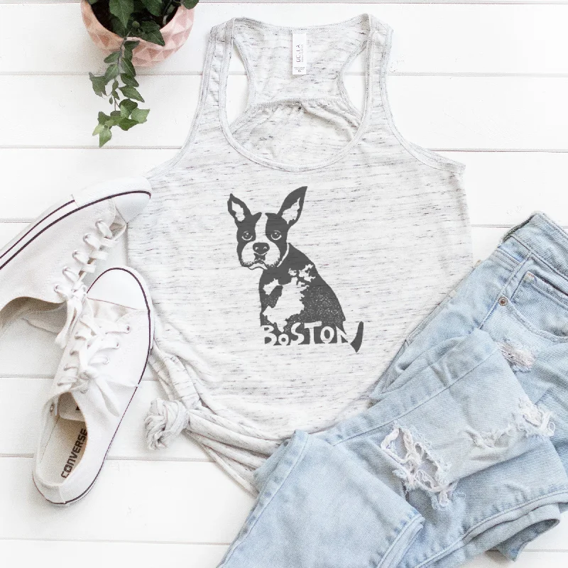 Boston Terrier Flowy Tank Top - Boston, Massachusetts workout tank top