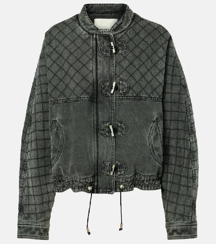 Isabel Marant Celiany quilted denim jacket Nylon Fabric Polyester Fabric Spandex Fabric