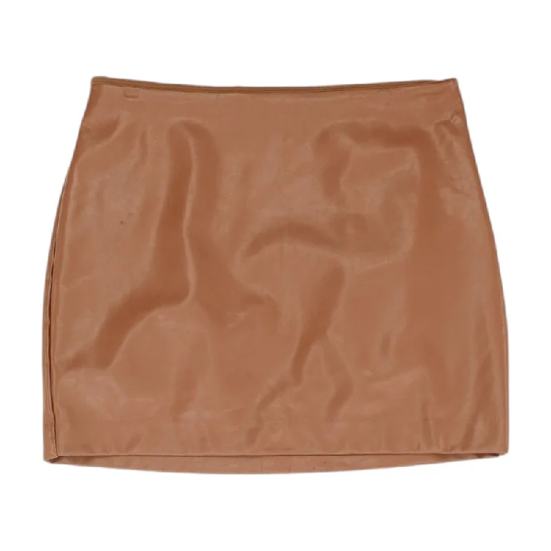 Brown Solid Mini Skirt chiffon skirt flowing