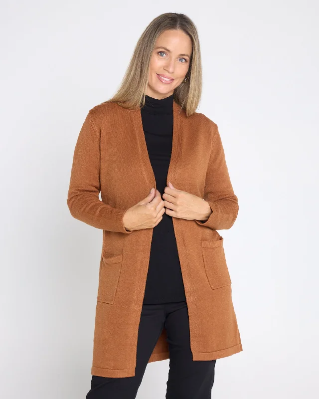 Salima Knit Cardigan - Toffee Chenille Brocade Lace