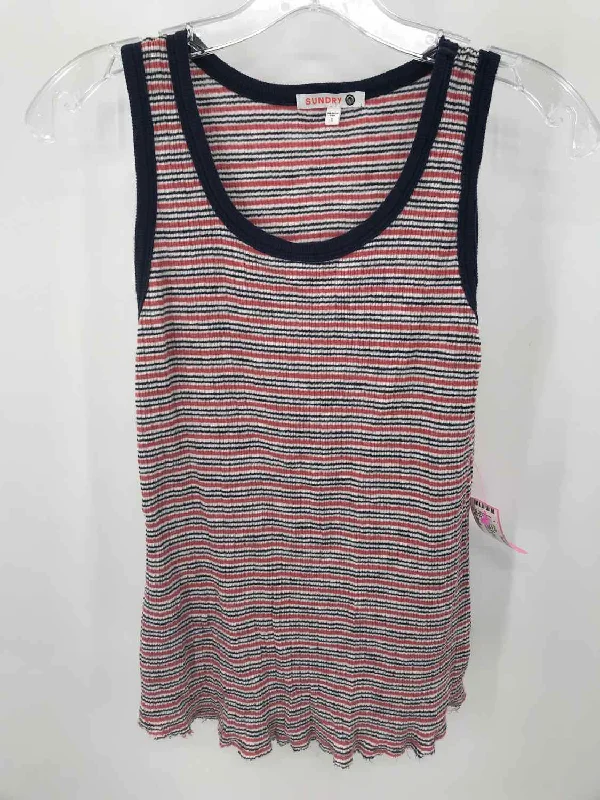 Pre-Owned Sundry Navy Size Small Stripe Tank Top loose fit tank