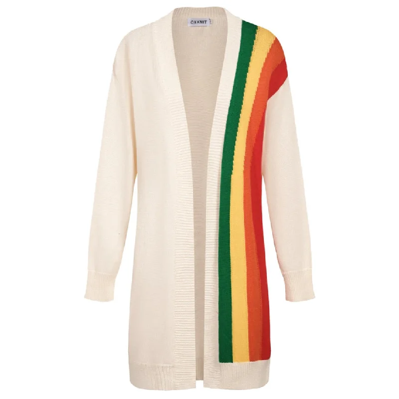 Women's apricot striped long sweater cardigan Mesh Fabric Canvas Fabric Denim Fabric Women's apricot striped long sweater cardigan Mesh Fabric Canvas Fabric Denim Fabric