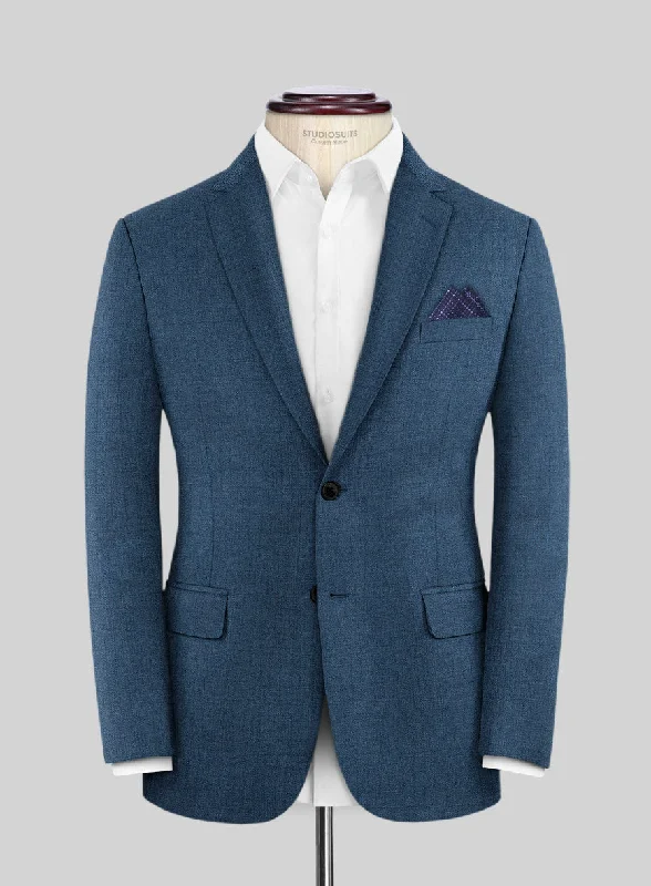 Caccioppoli Sun Dream Isano Blue Wool Jacket Front Pockets Side Pockets Patch Pockets
