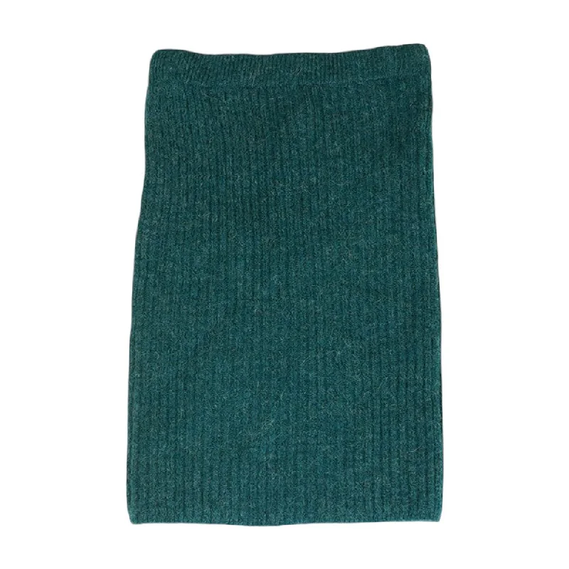 Teal Solid Midi Skirt lace skirt romantic