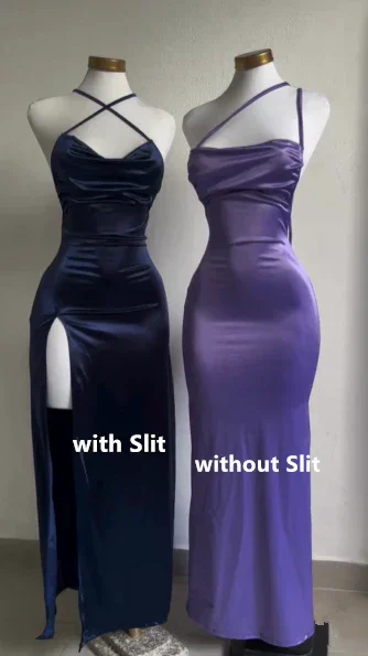 Dark Navy Straps Backless Satin Long Party Dress Evening Dress, DP2786 Turtleneck Warm Winter Dark Navy Straps Backless Satin Long Party Dress Evening Dress, DP2786 Turtleneck Warm Winter
