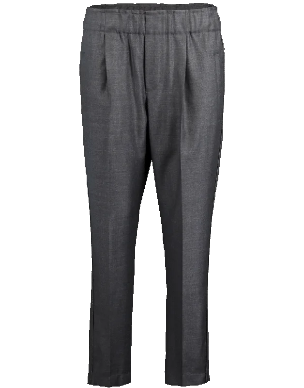 Sharkskin Pull-On Tux Pant Stylish Elastic Waist Pants