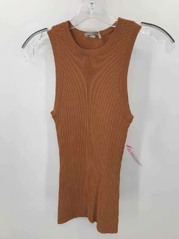 Pre-Owned Zimmermann Tan Size 4 Ribbed Tank Top cotton tank top