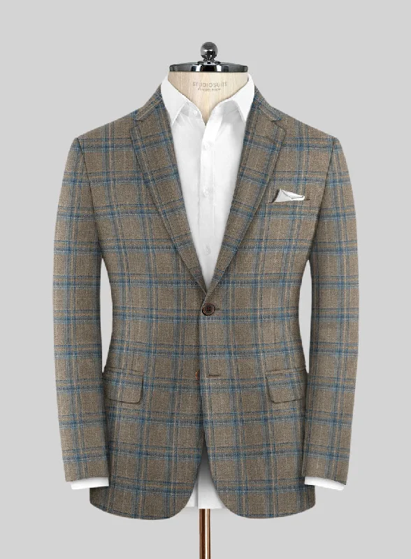 Reda Agodi Brown Checks Wool Jacket Striped Jacket Polka Dot Jacket Floral Jacket