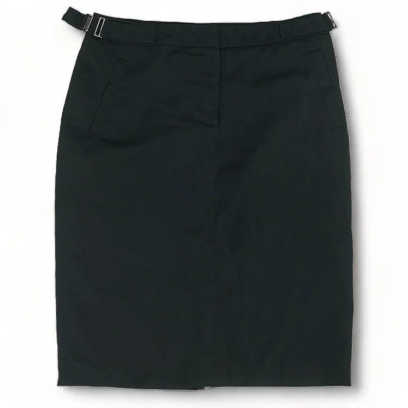 Black Solid Midi Skirt velvet skirt sumptuous