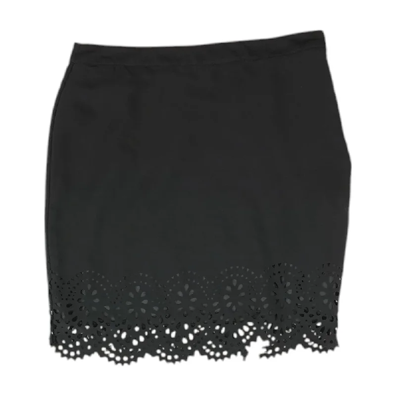 Black Solid Mini Skirt high waist skirt