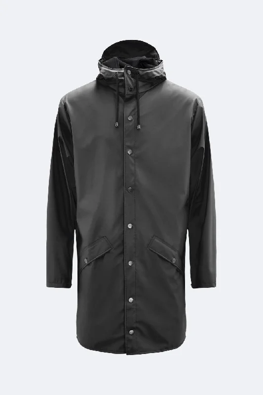 LONG JACKET BLACK Satin Fabric Silk Fabric Chiffon Fabric
