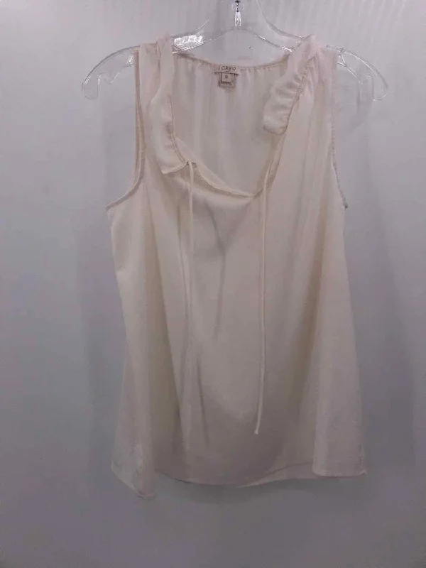 Pre-Owned J Crew White Size 6 Tank Top sheer tank top