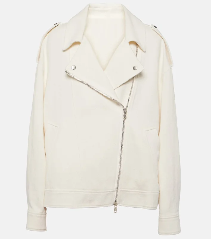 Brunello Cucinelli Cotton and linen biker jacket Mesh Jacket Canvas Jacket Denim Jacket