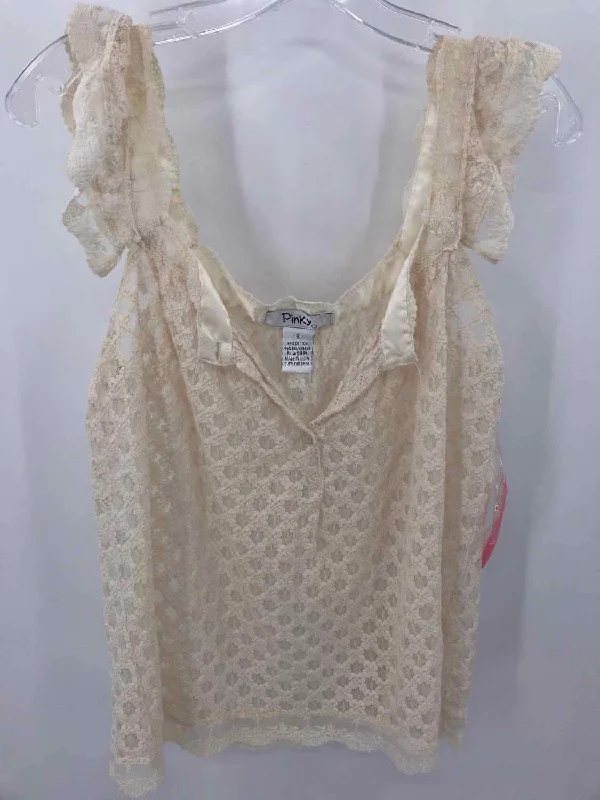 Pre-Owned Pinky Ivory Size Small Lace Tank Top casual tank top