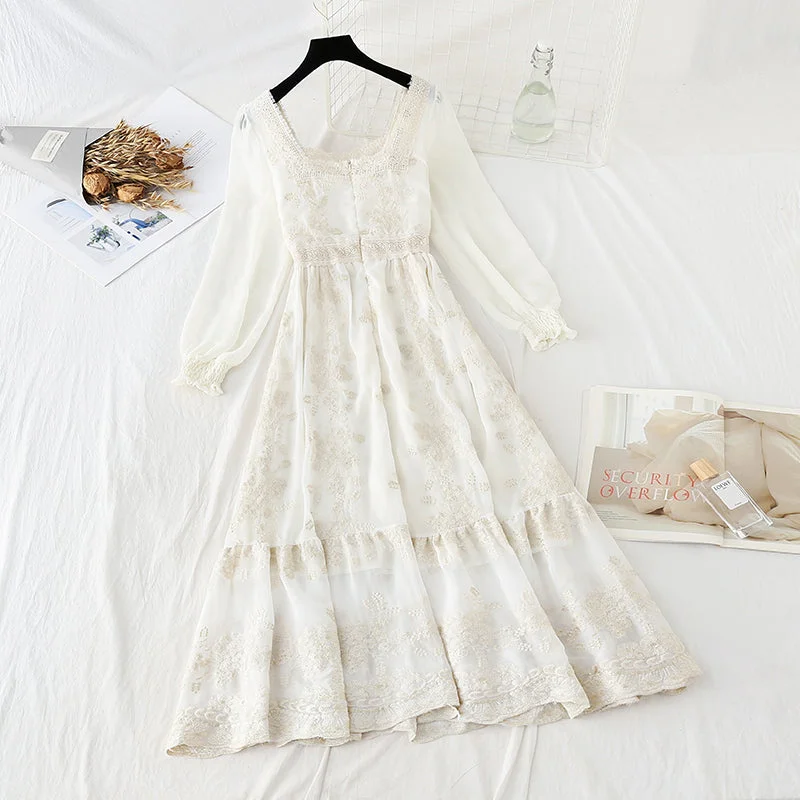 The new spring fungus French style is retro and slim, with a bottomed skirt inside 2208 tulle skirt dreamy The new spring fungus French style is retro and slim, with a bottomed skirt inside 2208 tulle skirt dreamy