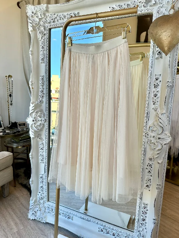 Je Rêve Flowy Tulle Skirt Princess Style silk skirt smooth