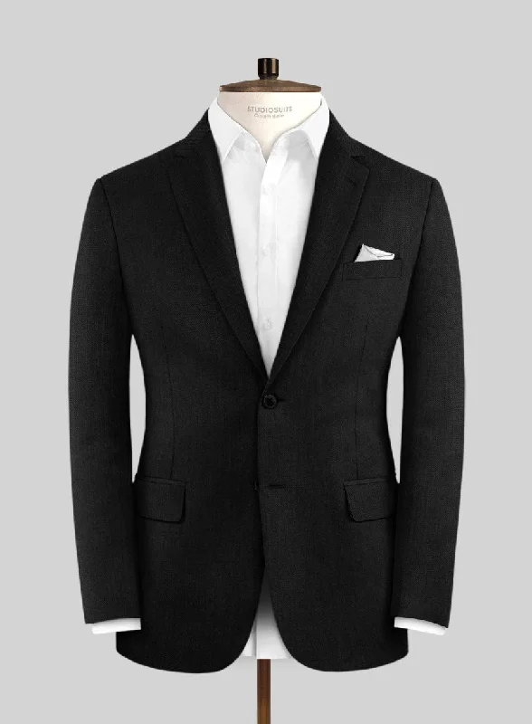 Lanificio Zegna Deep Black Wool Jacket Cardigan Sweater Pullover
