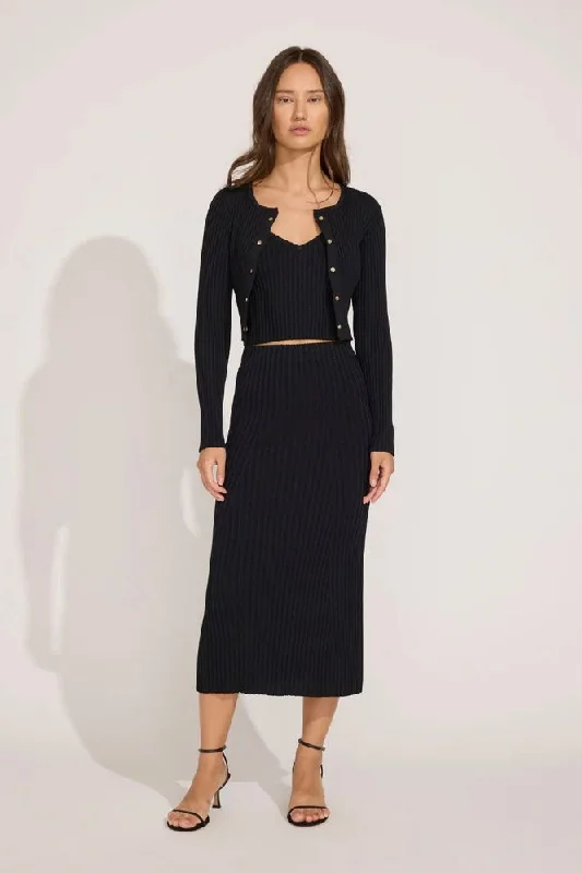 Solid & Striped - The Fleur Cardigan (Blackout) Cashmere Blend Cotton Blend Poly Blend
