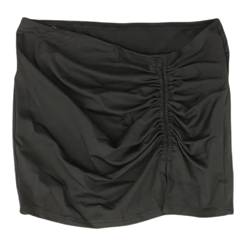 Black Solid Mini Skirt modal blend skirt