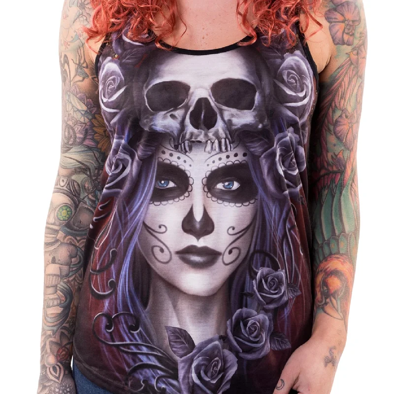Queen of Death Razor Back Tank Top grey tank top