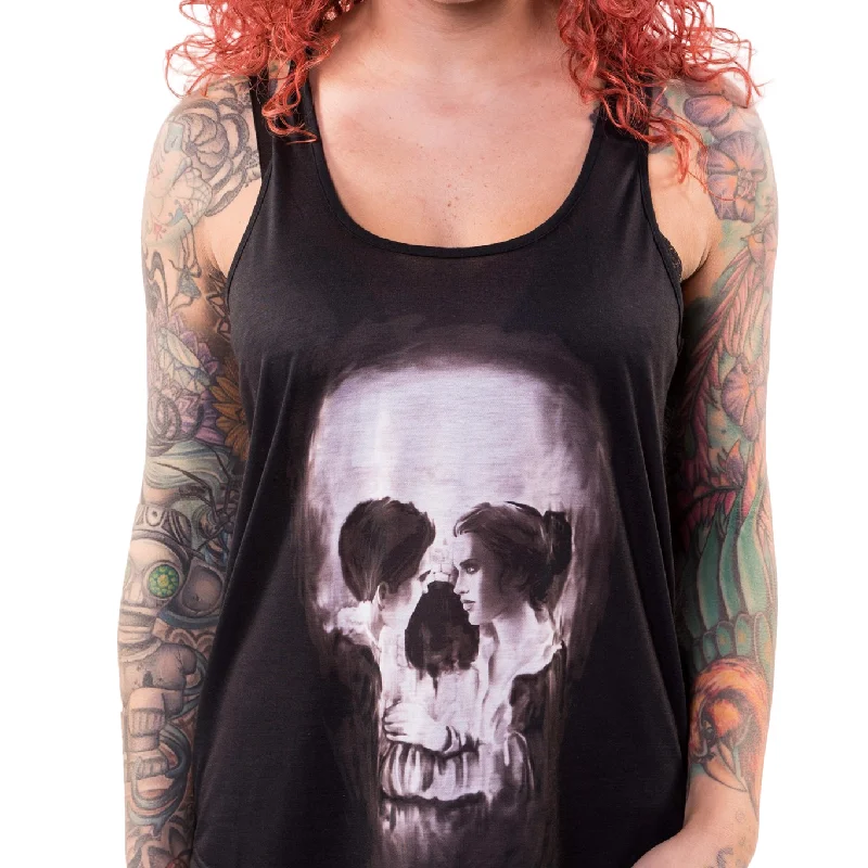 Skull Couple Sublimation Razor Back Tank Top lime green tank