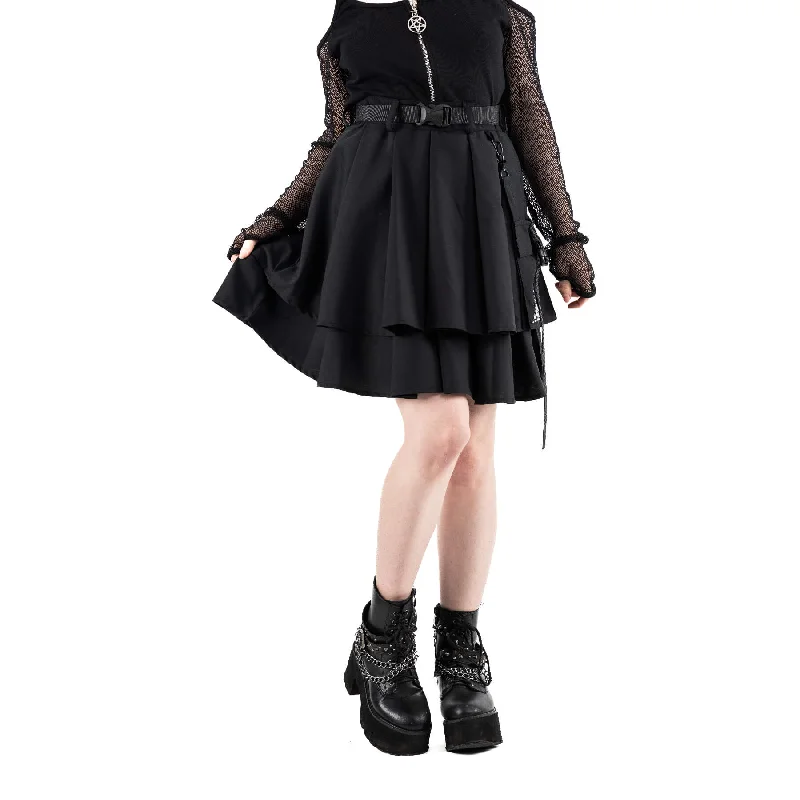ELODIE SKIRT - BLACK leather skirt refined