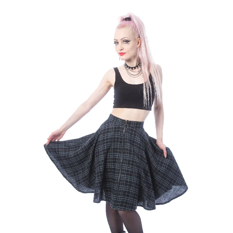 ISADORA SKIRT - GREY CHECK linen skirt natural