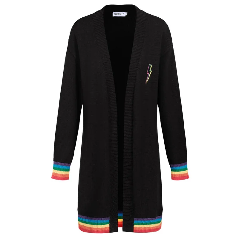 Women's black Lightning vintage cardigan long sweater Chenille Fabric Brocade Fabric Lace Fabric Women's black Lightning vintage cardigan long sweater Chenille Fabric Brocade Fabric Lace Fabric