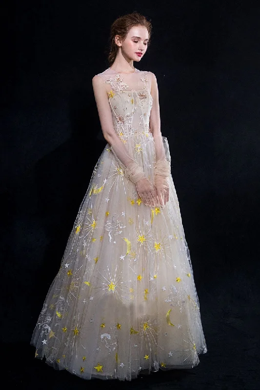 Cheap A Line Tulle Long Appliques Prom Dress, Evening Party Dress OKG71 Tunics Velvet soft Cheap A Line Tulle Long Appliques Prom Dress, Evening Party Dress OKG71 Tunics Velvet soft