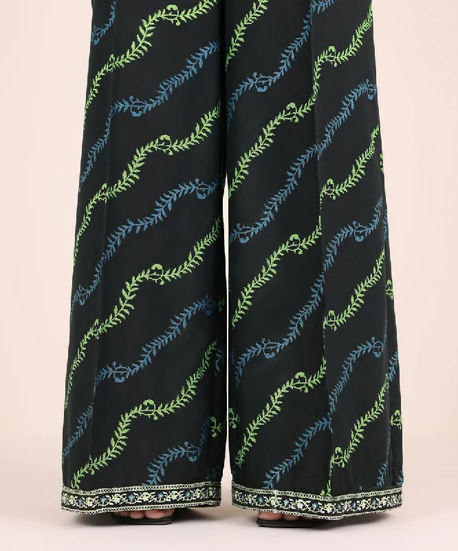 Embroidered Jacquard Flared Pants Casual Lounge Pants