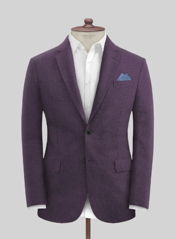 Solbiati Art Du Lin Dark Lavender Linen Jacket Jacket Blazer Coat