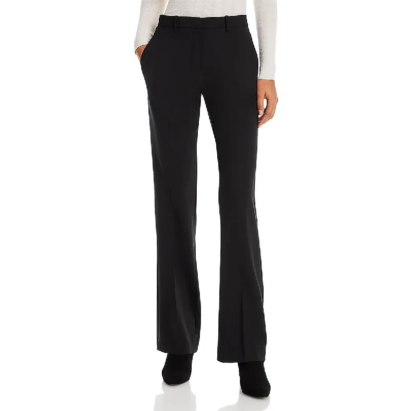 Theory Womens Wool Slim Flared Pants Trendy Tapered Pants