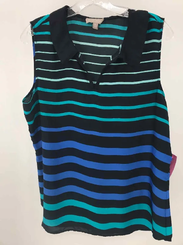 Pre-Owned Banana Republic Black Size Large Stripe Tank Top soft pink tank