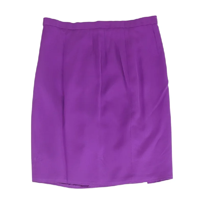 Purple Solid Midi Skirt denim skirt stylish