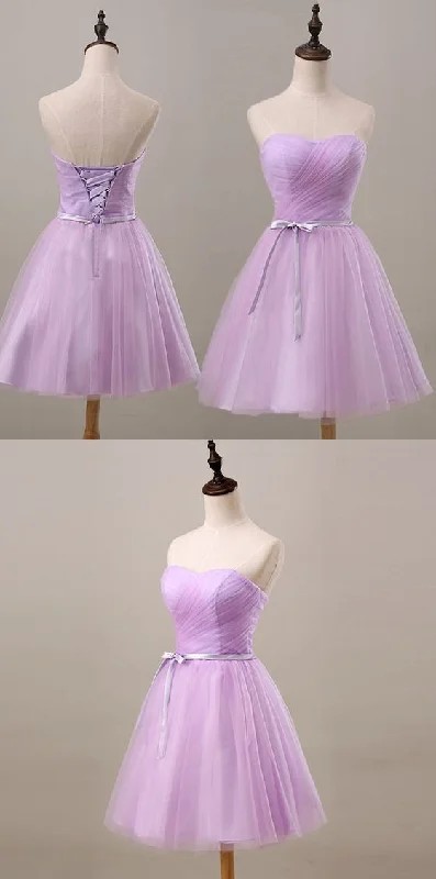 Lavender homecoming Dress, Sweetheart Party Dress, Ruched with Sash Bridesmaid Dress c3464 Lace Sexy Club Lavender homecoming Dress, Sweetheart Party Dress, Ruched with Sash Bridesmaid Dress c3464 Lace Sexy Club