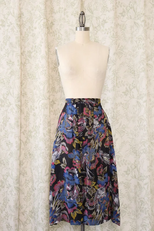 Tattoo Floral Sheer Skirt XS cashmere skirt plush