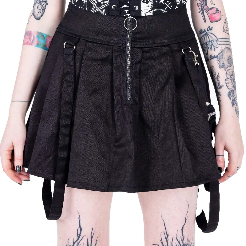 ESELD SKIRT - BLACK velvet skirt glossy