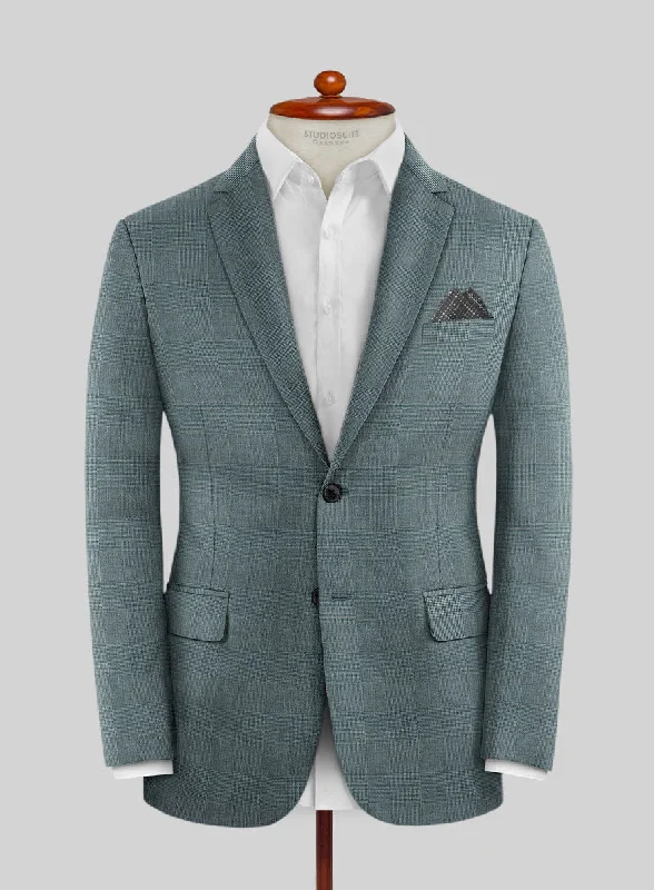 Caccioppoli Sun Dream Barto Green Wool Silk Jacket Wool Fabric Cashmere Fabric Tweed Fabric