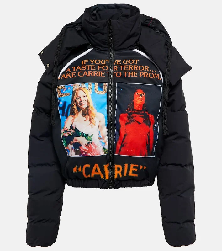 JW Anderson Printed puffer jacket Satin Fabric Silk Fabric Chiffon Fabric
